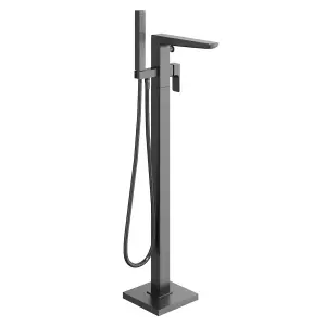 Zoia Gun Grey Floor Standing Bath Shower Mixer Tap