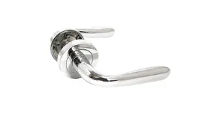 Pearl Door Handles Latch Lever on Rose - Chrome 120mm