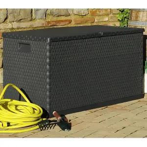 Berkfield Garden Storage Box Anthracite 120x56x63 cm PP Rattan