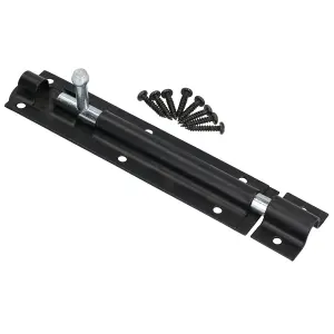 150mm Tower Bolt Latch Sliding Lock Gate Shed Door Padbolt & Fixings