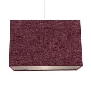 Contemporary and Sleek Purple Linen Fabric Rectangular Lamp Shade 60w Maximum