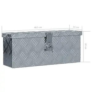 Berkfield Aluminium Box 48.5x14x20 cm Silver