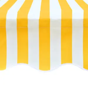 Berkfield Awning Top Sunshade Canvas Sunflower Yellow & White 4 x 3 m