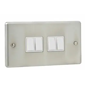 Stainless Steel 10A 4 Gang Toggle Light Switch (Set of 4)