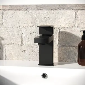 Nes Home Kevon Mono Basin Mixer, Bath Filler & Waste Matte Black