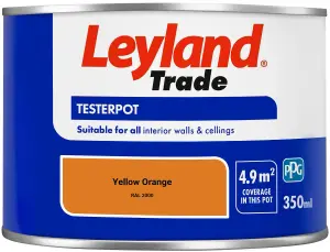 Leyland Trade Vinyl Matt Walls & Ceilings Emulsion Paint Yellow Orange (RAL 2000) 350ml Tester