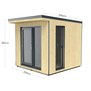 Forest Garden Xtend+ 8x9 ft with Single door & 1 window Pent Garden office (H)2500mm x (W)2540mm