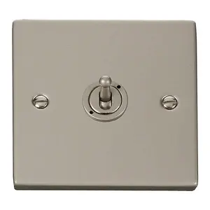 Pearl Nickel 1 Gang 2 Way 10AX Toggle Light Switch - SE Home