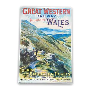 Vintage Metal Sign - British Railways Retro Advertising, Great Western Wales