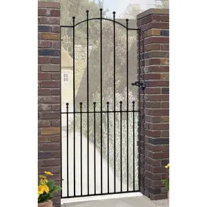 MANA Ball Top Tall Bow Top Metal Garden Gate 1220mm GAP x 1955mm High MAZP36