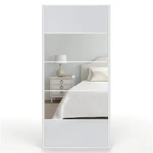 Shush Doors Mirrored Light Grey Satin Sliding Wardrobe Door 950mm x 2000mm