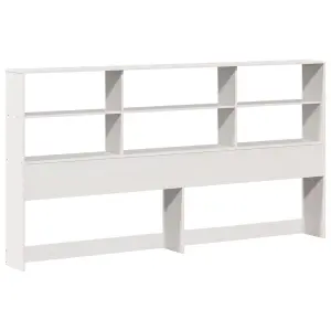 Berkfield Bookcase Bed without Mattress White 200x200cm Solid Wood Pine