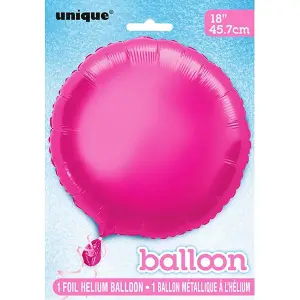 Unique Party Round Foil Balloon (Pack Of 5) Hot Pink (18in)