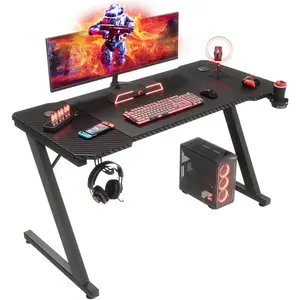 Ergonomic Gaming Computer Desk Black / 75cm H x 120cm W x 60cm D