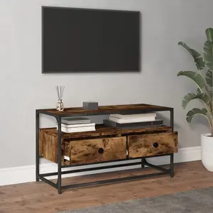 Berkfield TV Cabinet Smoked Oak 80x35x45 cm Engineered Wood