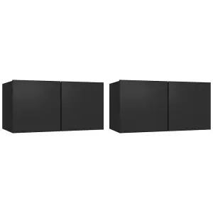 Berkfield Hanging TV Cabinets 2 pcs Black 60x30x30 cm