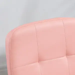 Faux Leather Home Office Chair with Adjustable Height, Pink