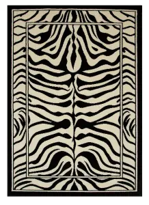 Black White Zebra Print Living Room Rug 80x150cm