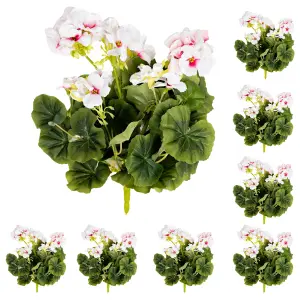 Blooming Artificial - Multi Pack Faux Geranium Bush Bundle - Outdoor Fake Flower