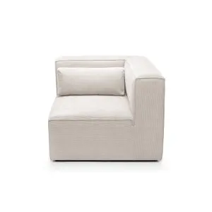 Doris Corner Unit Module in White  Cord Chenille