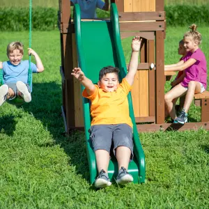 Backyard Discovery Lakewood Cedar Wooden Climbing Frame with 3 x Swings and 1 x Slide