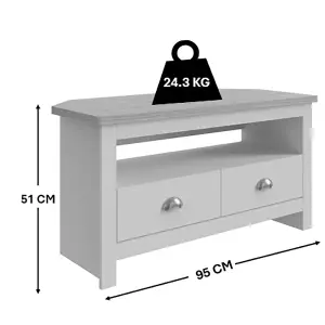 GFW Lancaster Corner TV Unit Cream