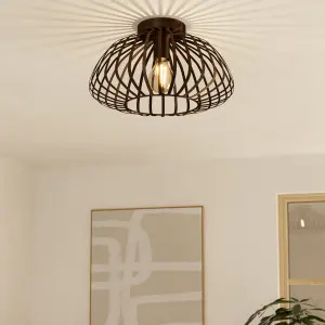 EGLO Espinal Brown Steel Contemporary Ceiling Light