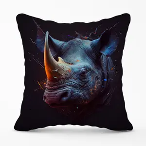 Rhino Face Splashart Cushions 45cm x 45cm