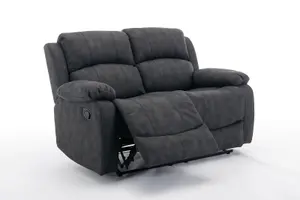 2 Seater Recliner Sofa, Manual Recliner Armchair Sofa 105 to 135 Degrees Recliner Padded Sofa - 2 Seaters