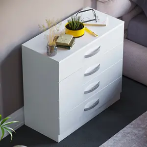 Vida Designs Hulio White High Gloss 4 Drawer Chest (H)720mm (W)750mm (D)360mm