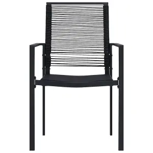 Berkfield Garden Chairs 2 pcs PVC Rattan Black