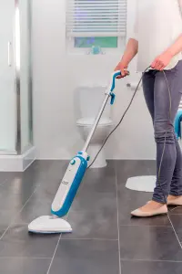 Russell Hobbs Steam Mop with 2 Microfibre Pads White and Aqua RHSM1001-G