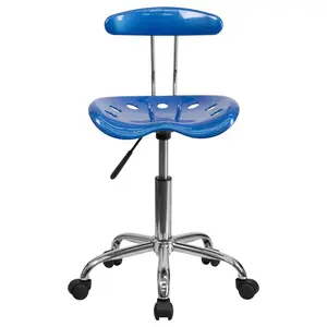 Adjustable Swivel Chair for Desk and Office with Tractor Seat Bright Blue