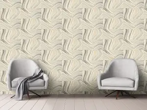 Fine Décor KJ Azmaara Grey Teal Geometric Marble Wallpaper