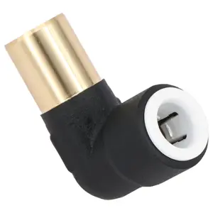 SPARES2GO Radiator Valve Reducing Elbow Stem Compression 15mm x 10mm Pushfit Black