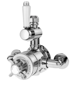 Traditional Exposed Twin Thermostatic Shower Valve (1 Outlet) - Chrome - Balterley