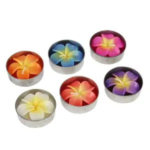 Tea Light Candle Set of 6 Flower Themed Tea Lights by Laeto Ageless Aromatherapy - FREE DELIVERY INCLUDED