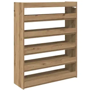 Berkfield Shoe Rack Artisan Oak 80x25x100 cm Engineered Wood