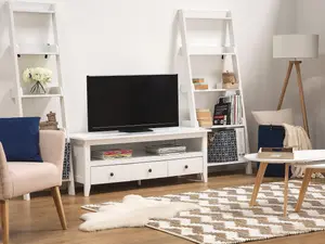 Beliani Rustic TV Stand White BERKELEY