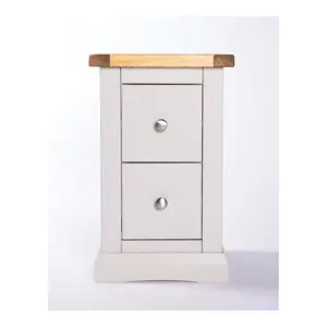 Loreo 2 Drawer Petite Bedside Table Chrome Knob