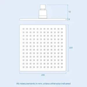 Nes Home 220mm Square ABS Swivel Shower Head Chrome