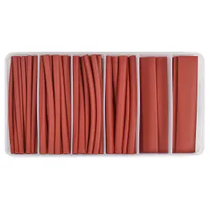 Sealey Heat Shrink Tubing Assortment 95 Pieces 100mm Red 2:1 Ration HST100R