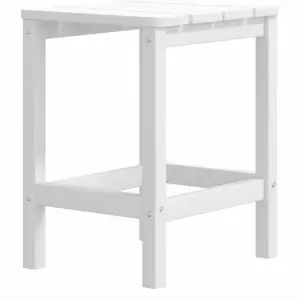 Berkfield Garden Adirondack Chair with Footstool & Table HDPE White