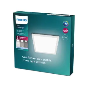 Philips LED Panel Square Ceiling Light 40K 12W, Cool White