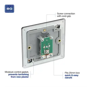 BG Nexus Screwless Single Co-Axial Socket TV & FM 1 Gang Black Nickel - FBN60