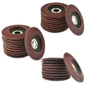 300 x Flap Discs 40, 60 & 80 Grit Angle Grinder 4.5" 115mm Flat Sanding Grinding