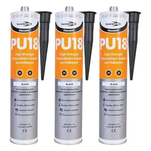 Bond It PU18 Black Polyurethane Sealant Adhesive Strong Paintable (Pack of 3)