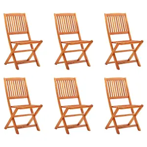 Berkfield Folding Garden Chairs 6 pcs Solid Eucalyptus Wood