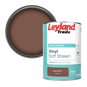 Leyland Trade Vinyl Soft Sheen Walls & Ceilings Emulsion Paint Signal Brown (RAL 8002) - 5L