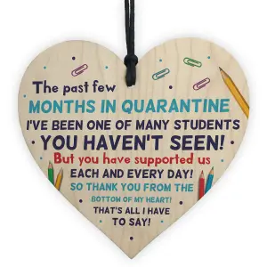 Red Ocean Teacher Teaching Assistant Thank You Gift Quarantine Wooden Hanging Heart Sign For Nursery Preschool